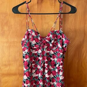 Fashion Union floral dress with slit.